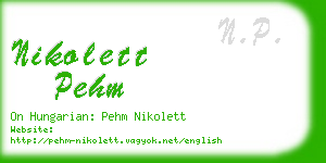 nikolett pehm business card